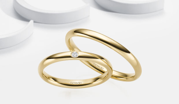 Yellow Gold wedding rings & bands | acredo