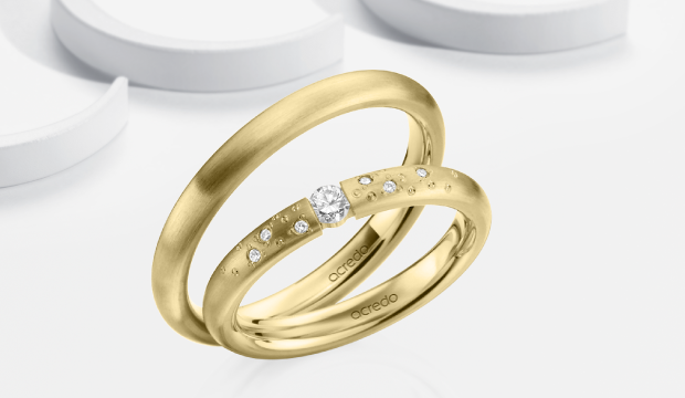 Elegant Tension Wedding Bands | acredo